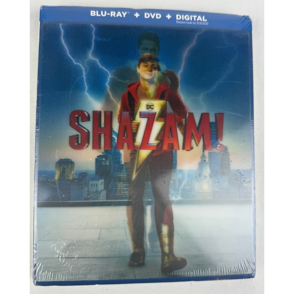 Shazam! (Blu-ray + DVD +‎ Digital) DC Comics Lenticular Slipcase - Loose Disc